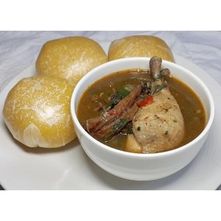 Chicken Nsala Soup with Semovita
